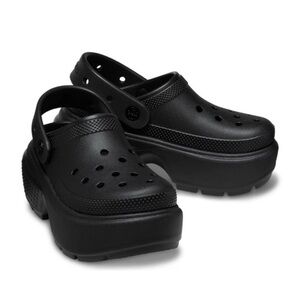 Crocs Stomp Clog Black Casual Slip On Platform Sandal 209347-001